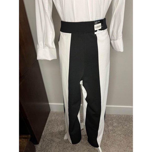 INC Black White Color Block Wide Leg Pants - XL New With Tag - Picture 6 of 10